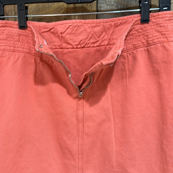 Anthropologie Cotton Linen Blend Salmon Cargo Skirt size 6 - Picture 5 of 6